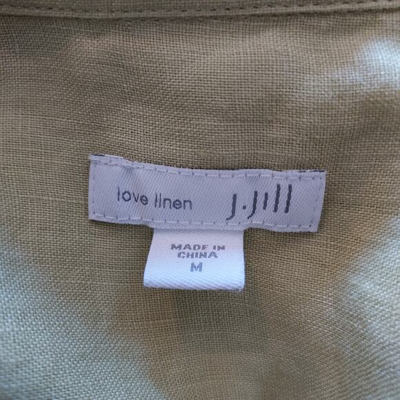 J. Jill Lime Green 100% Linen Long Sleeve Button Down Size M - Picture 11 of 13
